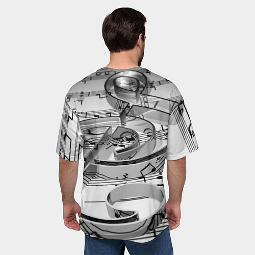 Мужская футболка оверсайз Скрипичный ключ / 3D-принт – фото 4