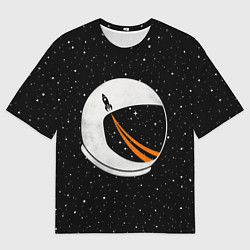 Футболка оверсайз мужская Шлем астронавта, цвет: 3D-принт