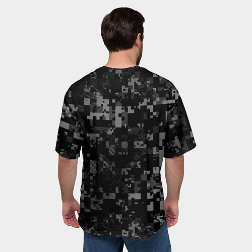 Мужская футболка оверсайз Служу России: РВСН / 3D-принт – фото 4