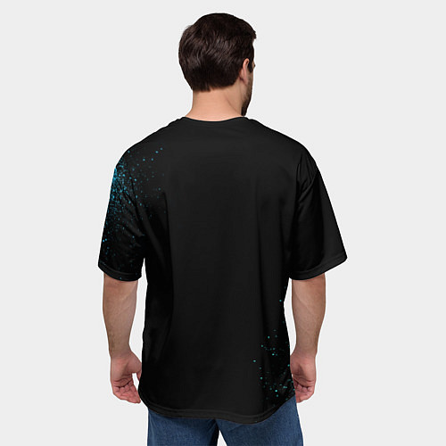 Мужская футболка оверсайз Cloud 9: Black collection / 3D-принт – фото 4
