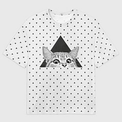 Мужская футболка оверсайз Взгляд кота