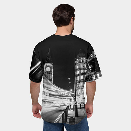 Мужская футболка оверсайз Улица Лондона / 3D-принт – фото 4