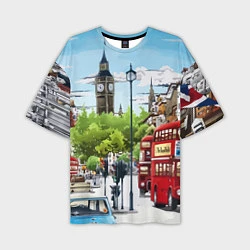 Футболка оверсайз мужская Улицы Лондона -Big Ben, цвет: 3D-принт