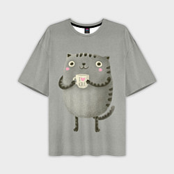 Мужская футболка оверсайз Cat Love Kill