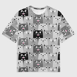 Футболка оверсайз мужская Котейки, цвет: 3D-принт