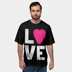 Футболка оверсайз мужская Love Heart, цвет: 3D-принт — фото 2