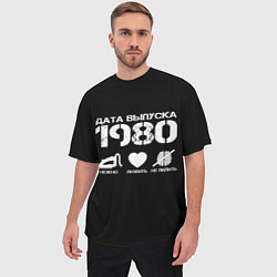 Футболка оверсайз мужская Дата выпуска 1980, цвет: 3D-принт — фото 2