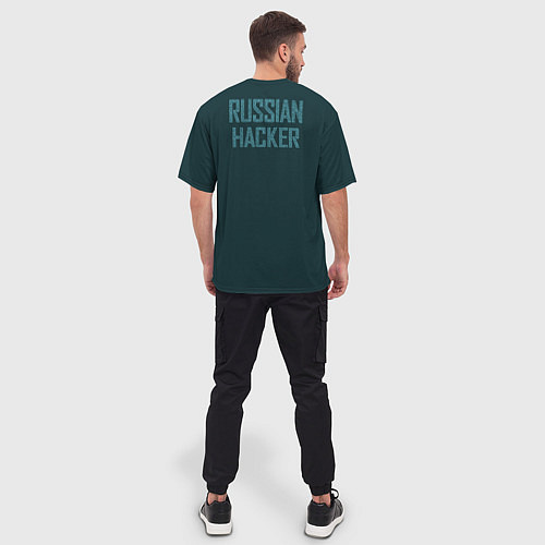 Мужская футболка оверсайз Русский хакер / 3D-принт – фото 4