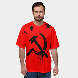 Футболка оверсайз мужская Серп и молот, цвет: 3D-принт — фото 2