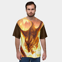 Футболка оверсайз мужская Дракон, цвет: 3D-принт — фото 2