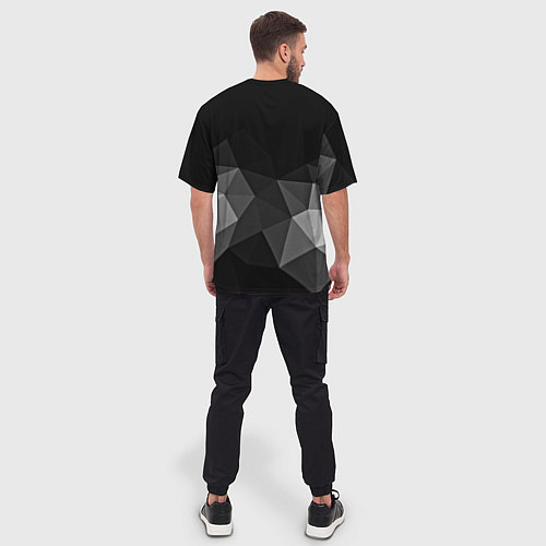 Мужская футболка оверсайз Abstract gray / 3D-принт – фото 4