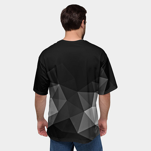 Мужская футболка оверсайз Abstract gray / 3D-принт – фото 4