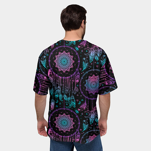 Мужская футболка оверсайз Ловцы снов / 3D-принт – фото 4