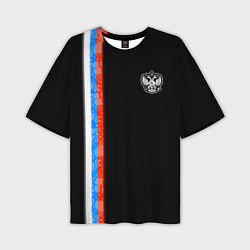 Футболка оверсайз мужская Russia - Black collection 2023, цвет: 3D-принт