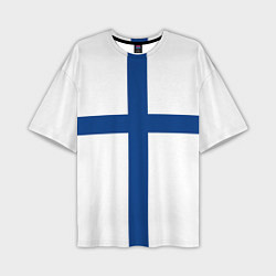 Мужская футболка оверсайз Флаг Финляндии