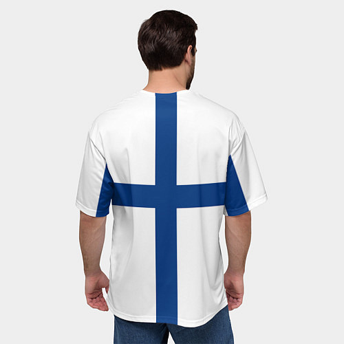 Мужская футболка оверсайз Флаг Финляндии / 3D-принт – фото 4