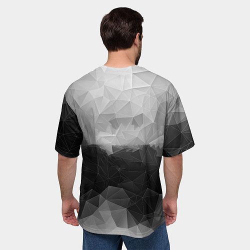 Мужская футболка оверсайз Polygon gray / 3D-принт – фото 4