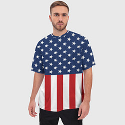 Футболка оверсайз мужская Флаг США, цвет: 3D-принт — фото 2