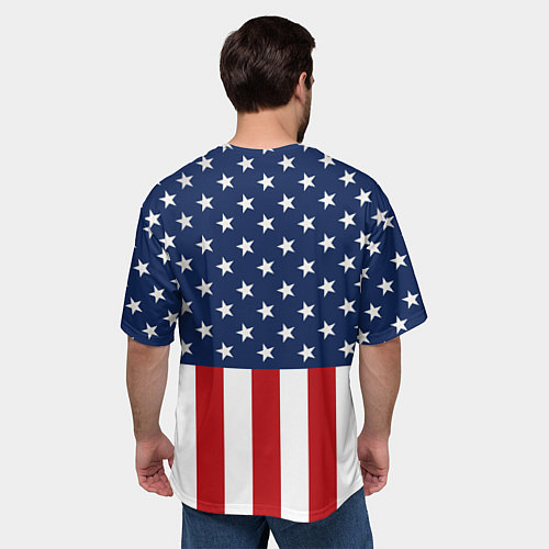 Мужская футболка оверсайз Флаг США / 3D-принт – фото 4