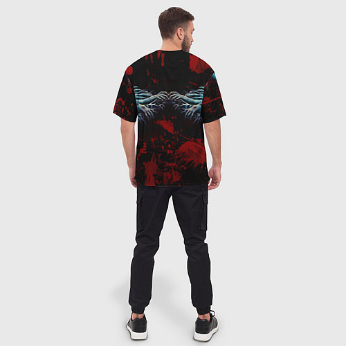 Мужская футболка оверсайз Slipknot руки зомби / 3D-принт – фото 4