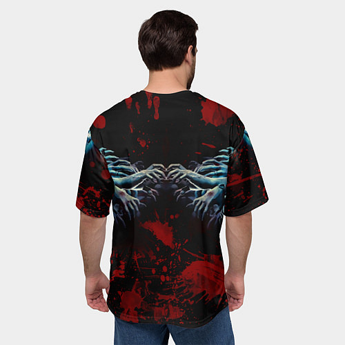 Мужская футболка оверсайз Slipknot руки зомби / 3D-принт – фото 4