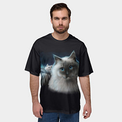 Футболка оверсайз мужская Кошка и мышка, цвет: 3D-принт — фото 2