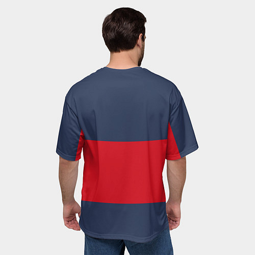 Мужская футболка оверсайз Bayern Munchen - Red-Blue FCB 2022 NEW / 3D-принт – фото 4