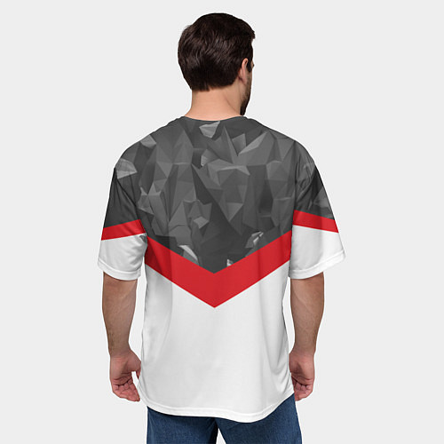 Мужская футболка оверсайз Man United FC: Grey Polygons / 3D-принт – фото 4