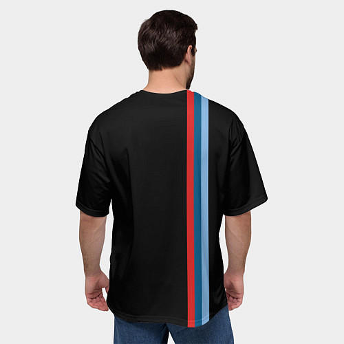 Мужская футболка оверсайз BMW BLACK COLLECTION БМВ / 3D-принт – фото 4