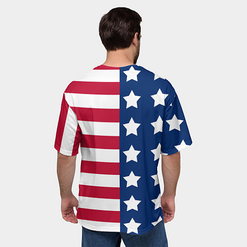 Мужская футболка оверсайз USA Flag / 3D-принт – фото 4