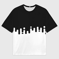 Мужская футболка оверсайз Чёрно-белый узор