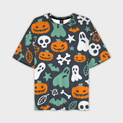 Мужская футболка оверсайз Halloween Monsters