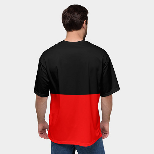 Мужская футболка оверсайз АлисА: Черный & Красный / 3D-принт – фото 4