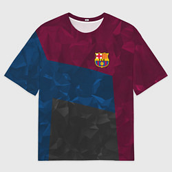 Мужская футболка оверсайз FC Barcelona: Dark polygons
