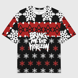 Футболка оверсайз мужская Праздничный Bring Me the Horizon, цвет: 3D-принт