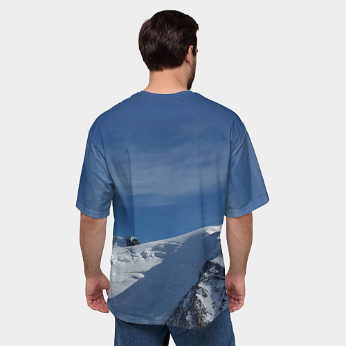 Мужская футболка оверсайз Счастье в горах / 3D-принт – фото 4