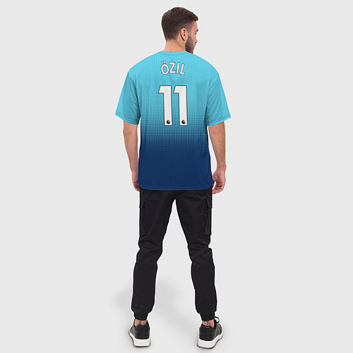 Мужская футболка оверсайз Arsenal FC: Ozil Blue Away 17/18 / 3D-принт – фото 4