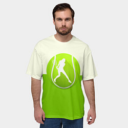 Футболка оверсайз мужская Символ теннисиста, цвет: 3D-принт — фото 2