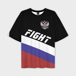 Мужская футболка оверсайз Fight Russia