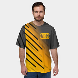 Футболка оверсайз мужская PUBG: Lines Style, цвет: 3D-принт — фото 2