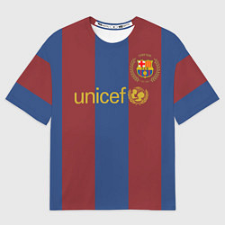 Футболка оверсайз мужская FCB: Ronaldinho Retro, цвет: 3D-принт