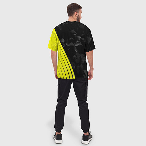 Мужская футболка оверсайз FC Borussia Dortmund: Abstract / 3D-принт – фото 4