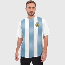 Футболка оверсайз мужская Сборная Аргентины: ЧМ-2018, цвет: 3D-принт — фото 2