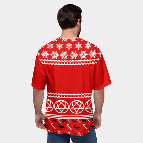 Мужская футболка оверсайз Праздничный HIM / 3D-принт – фото 4