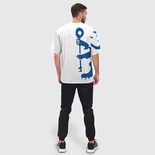 Мужская футболка оверсайз FC Chelsea: White Lion / 3D-принт – фото 4