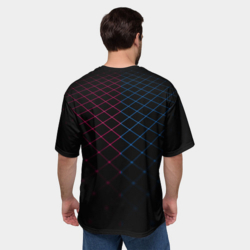 Мужская футболка оверсайз FC Barcelona Lines / 3D-принт – фото 4