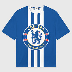 Футболка оверсайз мужская FC Chelsea: Gold Lines, цвет: 3D-принт
