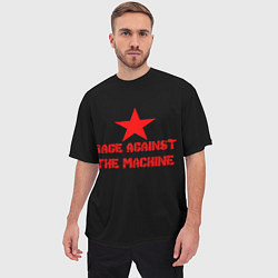Футболка оверсайз мужская Rage Against the Machine - red star, цвет: 3D-принт — фото 2