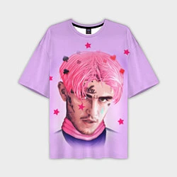 Мужская футболка оверсайз Lil Peep: Pink Edition