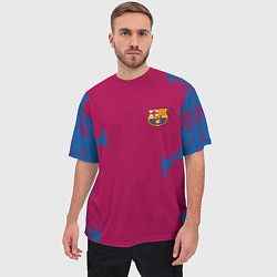 Футболка оверсайз мужская FC Barcelona: Purple Original, цвет: 3D-принт — фото 2